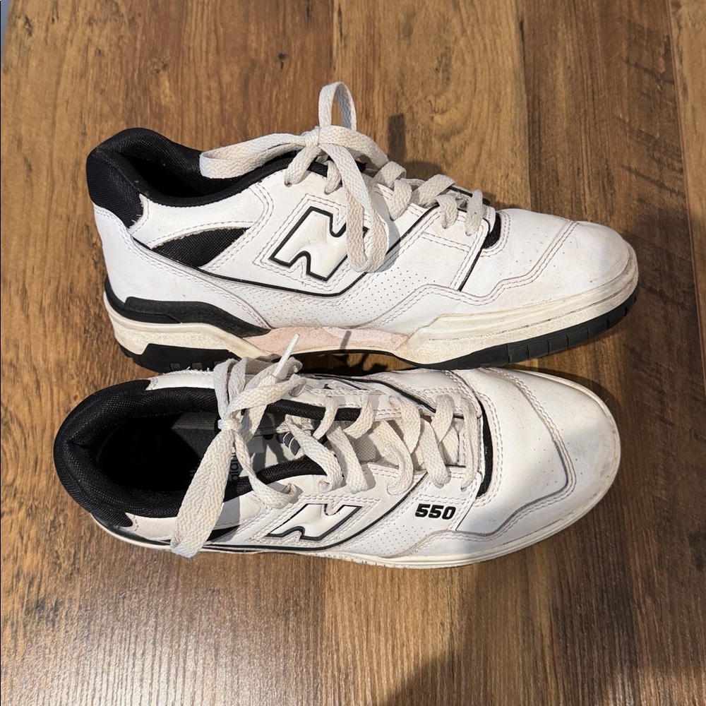 New Balance 550 White and Black Sneakers
